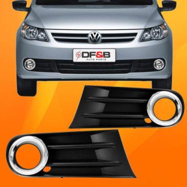 Imagem de Grade Moldura Farol Milha Gol Voyage G5 C/furo Cromado - JCV, Lado esq