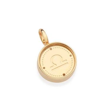 Imagem de Pingente banhado ouro 3x 24k 18k e 22k  unissex signo libra acrílico r