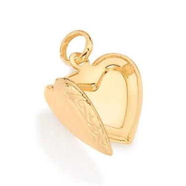 Imagem de Pingente banhado ouro 3x 24k 18k e 22k feminino casal relicário com fo