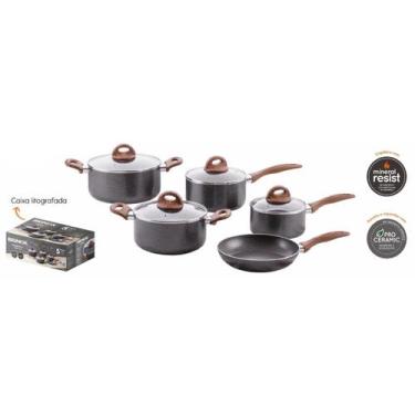 Imagem de Jogo de Panelas Smart Plus C/ Indução 5 Peças Granito Brinox