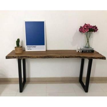 Imagem de Aparador de Tronco com Pés de Ferro em U Cor Imbuia - Made Wood, Compr