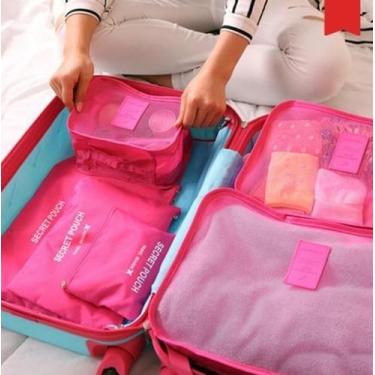 Imagem de Kit organizador de mala de viagem ROSA - XPower