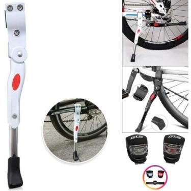 Imagem de Descanso Bicicleta Pezinho Lateral Aro 20 a 29 + Par Sinalizador Bike 