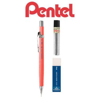 Imagem de Lapiseira Tecnica Pentel 0,5mm P-205 Sharp Salmão + Itens