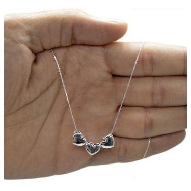 Imagem de Colar Corrente Cordao Coração Folheada/banhada A Prata 925 - Papillon 