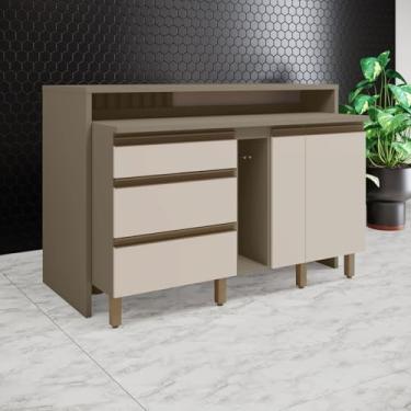 Imagem de Kit Ilha Gourmet 3 Gavetas com Porta Condimentos Connect Duna/Cristal