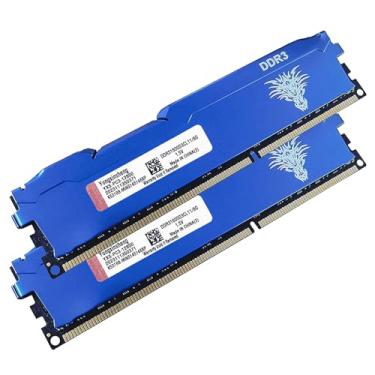 Imagem de DDR3 8GBx2 Kit 1600 MHz Computador de mesa UDIMM RAM (PC3-12800) CL11 240 Pin 1,5 V Módulo de atualização de memória sem buffer ECC (azul)
