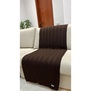 Imagem de Peseira Manta Trança Tricot Cama Solteiro 160x60cm Madrid - Calu Trico