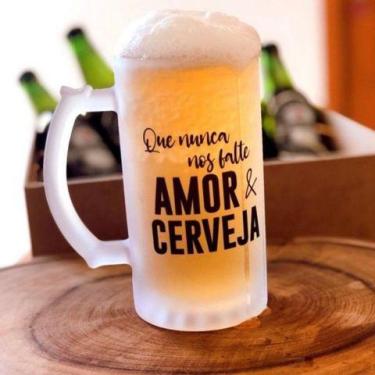 Imagem de Caneca de chopp de vidro - Que nunca nos falte amor e cerveja - Koupes