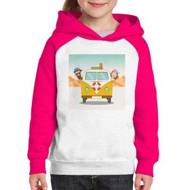 Imagem de Moletom Infantil Road Trip - Foca na Moda, Branco, Rosa, 8