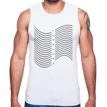 Imagem de Regata Abstract Waves - Foca na Moda, Branco, GG