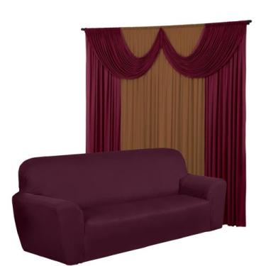 Imagem de Kit Sala Cortina 2 Metros Paris + Capa 4 Lugares Coladinha Spandex - D