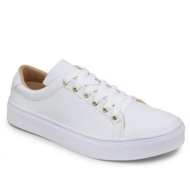 Imagem de Tenis Feminino Casual Estampado e Liso Conforto - Polo Blu, Branco, 38