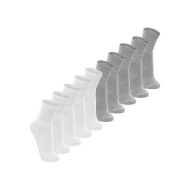 Imagem de Kit com 10 Meias Esportiva Cano Médio Lupo 3290-009 Colorido, Cinza, 3