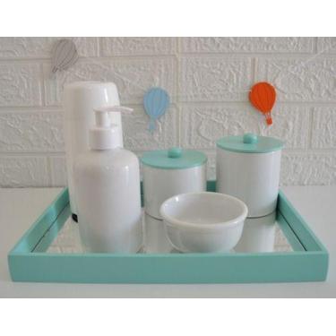 Imagem de Kit Higiene Bebê Porcelanas Gel Mini Térmica Banho Quarto K063 - Ciran