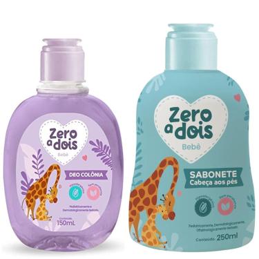 Imagem de Kit Sabonete Líquido E Colônia Infantil para Bebê DeoColônia Zero a Dois Perfume Hipoalergenico