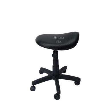 Imagem de Cadeira sela estetica  sem encosto - regulagem de altura - base com rodízio corano preto