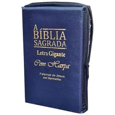Imagem de Bíblia Sagrada - Letras Gigantes - Capa Zíper Couro - Tamanho Grande -