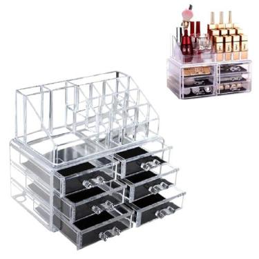 Imagem de Organizador Cosmético de Maquiagem em Acrílico Com 6 Gavetas - Jf