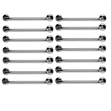 Imagem de Barra de Apoio 60cm Aço Inox Kit 14 Unidades Gestante Banheiro Box Escada Suporte Corrimao Escada Resistente Acessibilidade Segurança