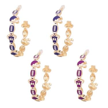 Imagem de Vefungyan Pulseiras femininas de dia de jogo de futebol com anel de orelha (2), One Size, Plástico, Sem Pedra Preciosa