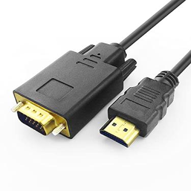 Imagem de PeoTRIOL Cabo HDMI para VGA, 1080p HDMI macho para VGA macho M/M cabo conversor de vídeo adaptador VGA compatível com desktop HDMI, laptop, DVD para projetor de monitor de 15 pinos D-SUB VGA HDTV (3 metros)
