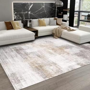 Imagem de Tapete de decoração de sala de estar moderna, abstrato, cinza, grande, área, sofá, cadeira, lateral, tapete, antiderrapante, lavável, quarto, piso, carpetes, flanela, 7,80 x 120 cm, 31,5 x 47,2 p