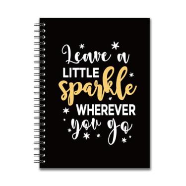 Imagem de YAZMEEN Caderno espiral em branco inspirador (160 páginas) Deixe um pouco de brilho onde quer que você vá, caderno de esboços, capa dura, presente de agradecimento, para colega, melhor amigo