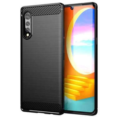 Imagem de Vavies Capa para LG Velvet/para LG Velvet 5G LMG900 Capa de Fibra de Carbono Slim Soft TPU Capa Protetora de Absorção de Choque Capa de Telefone À Prova de Choque para LG Veludo Preto