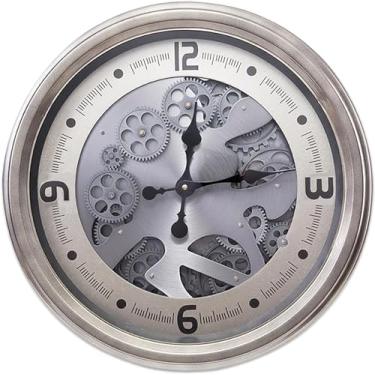 Imagem de Relógios de parede grandes para decoração de sala de estar, relógios de parede de 53 cm, relógio de parede operado por bateria, moderno, com engrenagens steampunk, grandes e elegantes, para cozinha,