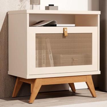 Imagem de Mesa de Cabeceira 1 Porta Perola/Rattan Jb 2300 - Jb Bechara