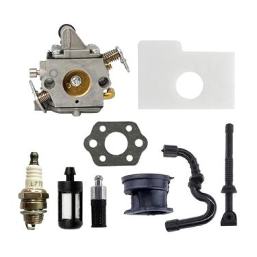 Imagem de Kit de carburador para peças de motor de motosserra C1Q-S57 Fit 017 018 MS170 MS180 11301200603 filtro de vela de ignição de combustível