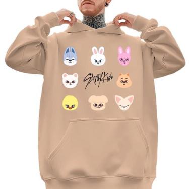 Imagem de Moletom Com Capuz Stray Kids Chibli Integrantes Grupo Kpop - Abstract 
