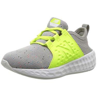 Imagem de New Balance Tênis de corrida infantil Fresh Foam Cruz V1 Bungee, Cinza/Hi Lite, 2 Wide Infant