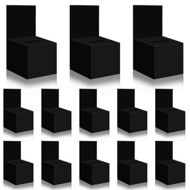 Imagem de zzhxkjhky 12 caixas de sorteio, caixa de papelão com compartimento para bilhete e cabeçalho removível, urna de 15 x 15 x 15 cm, caixa de doação, caixa de caridade para coletar concurso de votação de