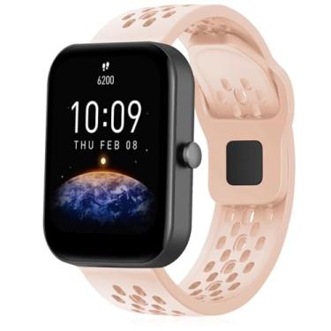 Imagem de Strisinho Pulseiras respiráveis compatíveis com Amazfit GTS/GTS 2/GTS 2 mini/GTS 2e/GTS 3/GTS 4 mini/GTS 4,20 mm pulseira esportiva macia para Amazfit Bip/Bip U/Bip U Pro/Bip 3/Bip 3 Pro, Silicone,