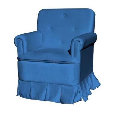 Imagem de Poltrona De Amamentação Com Balanço Laura Suede - Fina Mobília, Azul R