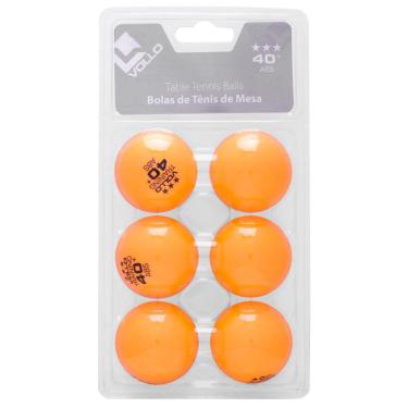 Imagem de Bola de Tênis de Mesa Vollo ABS Training 3 Estrelas com 06 Unidades Laranja