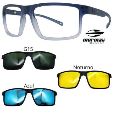 Imagem de Oculos Mormaii Swap 5 6127 DL6 Cinza Degrade Com 3 Clipons, G15, Azul,