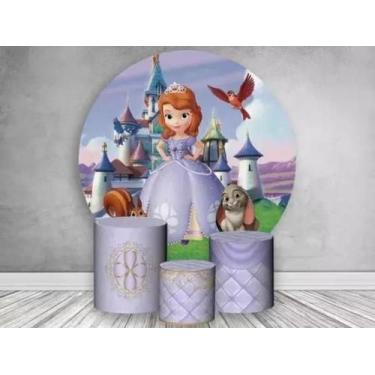 Imagem de Kit Painel de Festa Redondo Trio Cilindro - PRINCESA SOFIA - DeCarllos