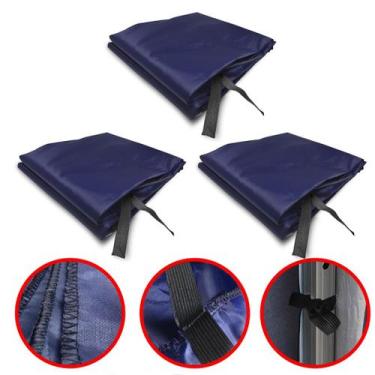 Imagem de 3 Paredes de Fechamento Lateral Removível Cor Azul Para Tenda Gazebo 3