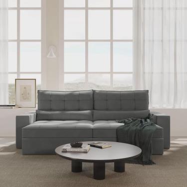 Imagem de Sofá Retrátil e Reclinável 4 Lugares 280cm Embaúba Extra Cabecasa Madeiramadeira