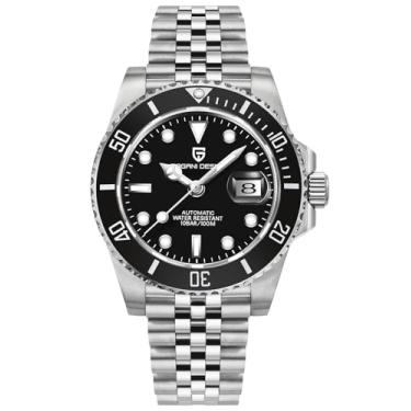 Imagem de CEYADG Relógio mecânico automático Pagani Design PD1661, movimento nh35, vidro de safira, pulseira de borracha, 40 mm, Preto-5Z, causal business