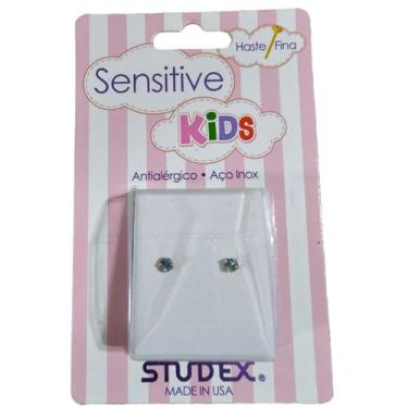 Imagem de Brinco Studex Sensitive Kids Aço Cirúrgico e Esterilizado, Flor azul s