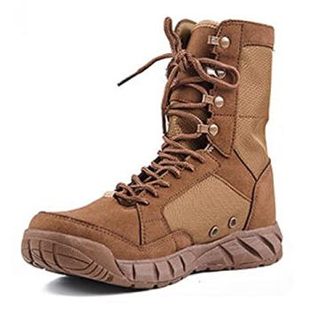 Imagem de Botas de combate masculinas, botas militares táticas do deserto, exército segurança na selva, podem ser usadas para caminhadas, sapatos, sapatos táticos, botas serviço(Brown,45 EU)