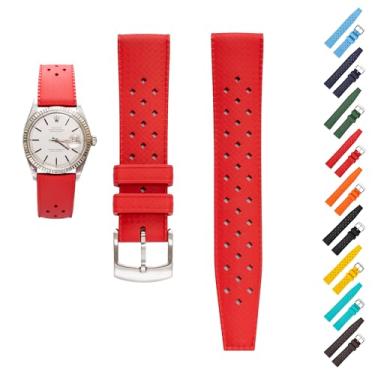 Imagem de Generic Pulseira de borracha tropical de liberação rápida para relógios Breitling, pulseiras de reposição FKM para relógios Seiko - várias cores (22 mm, vermelho)
