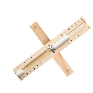 Imagem de Temporizador de Areia Ampulheta Sauna de 30 Minutos, Relógio de Areia Rotativa de Madeira 30 Min, Relógio de Areia Branca, Reloj De Arena, Vidro de Madeira Resistente à Audição para Sauna SPA