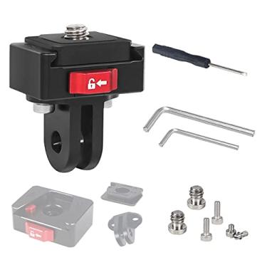 Imagem de Suporte de liberação rápida para Insta360 ONE X4/X3/X2/X/RS/R/GO 2 - Suporte de alumínio de 2 pinos com parafuso de 0,6 cm e almofada antiderrapante para câmeras de ação