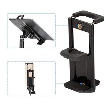 Imagem de Runshuangyu suporte de tripé para celular e tablet de 4 a 10 polegadas, com rosca de parafuso de 1/4 polegada, para iPhone X 8 7 6 iPad Samsung Galaxy Tablet Selfie Stick Smartphone, suporte ajustável