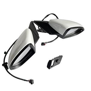 Imagem de Espelho retrovisor com dobra automática, elétrico, dobrável, lateral, puddle light para Volkswagen VW Golf MK7 7.5 (cor branca)